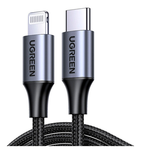 Ugreen Cable Lightning A Tipo-c 2.0 Trenzado 2m Color Negro