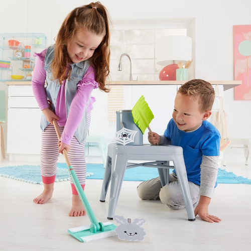 Imagem 8 de 10 de Kit Limpeza Infantil Brinquedo Rodo Espanador Fisher Price