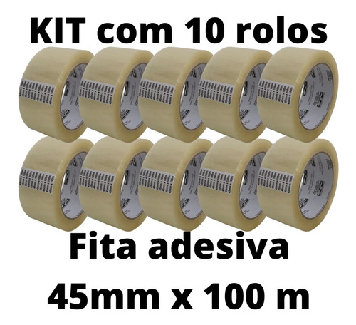 Imagem 4 de 6 de Fita Adesiva Transparente 45x100 Durex Largo - 10 Rolos