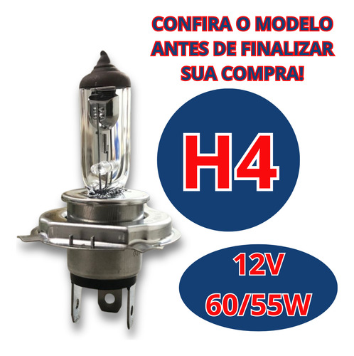 Lâmpada Bosch Modelo H4 Original Farol Alto E Baixo