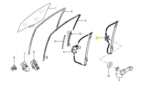 Regulador Alza Cristal Manual Puerta Delantera Ford Ecosport