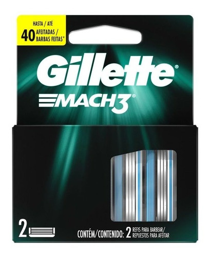 Gillette Mach3 Repuestos De 2 Cartuchos