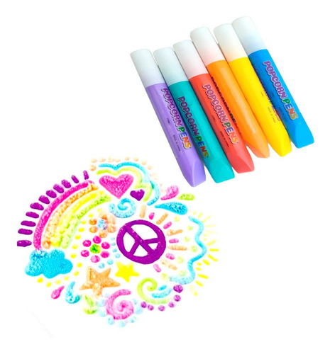 6 Rotuladores Plumones 3d Dibujo Colores Nubes Popcorn Pen