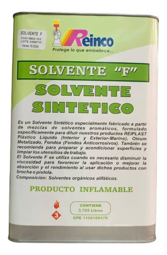 Solvente Sintético F Galón Marca Reinco 