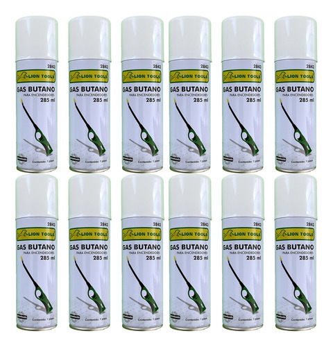 Gas Butano Lion Tools Para Encendedores 12 Piezas De 285 Ml