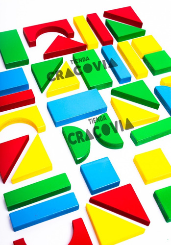 Juego Construcción Madera Bloques Gigantes Didactico 40 Pcs