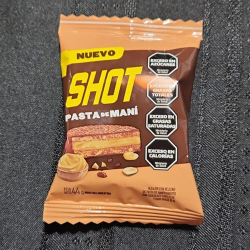Alfajor Shot Chocolate Con Pasta De Maní Caja 54 Unidades