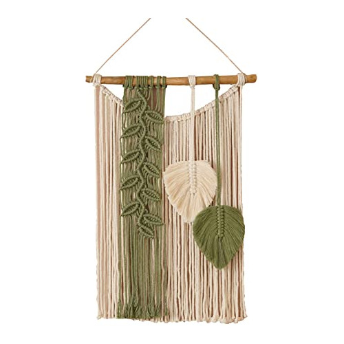 Macrame Wall Hanging Decor Boho Woven Leaf Tassels Wall...