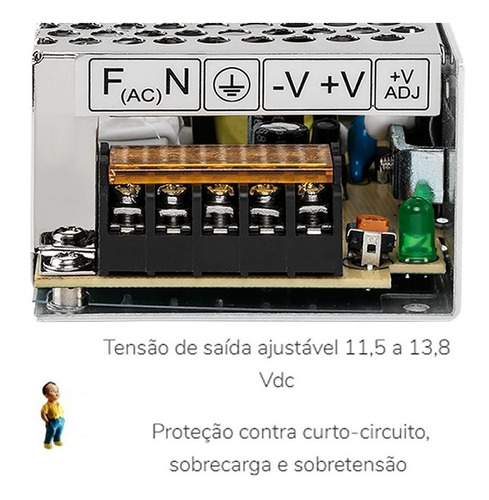 Imagem 2 de 2 de Efm 1203 Fonte De Alimentação Ac/dc 12v 3a Colmeia Intelbras