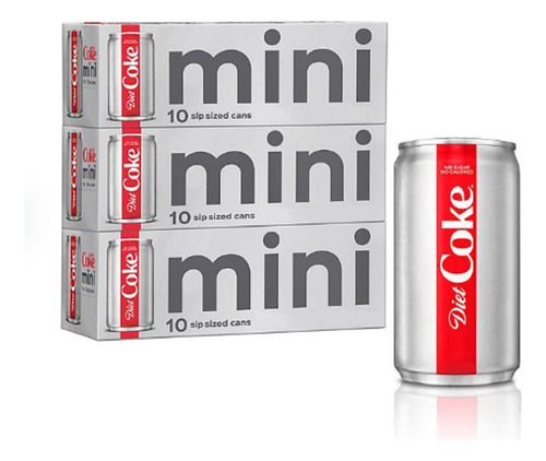 Pack 30 Mini Refrescos Coca Cola Diet 222ml Importado