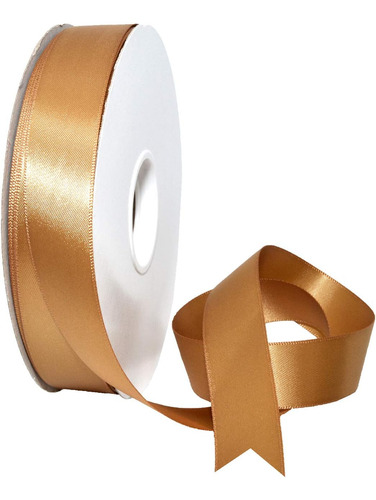 Cinta De Satén Morex Ribbon 088 De Doble Cara, Color Dorado