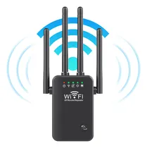 Comprar Casa De Los Deseos Repetidor Amplificador De Señal Wifi Router Inalámbrico 4 Antena Extensor De Señal Wifi Negro