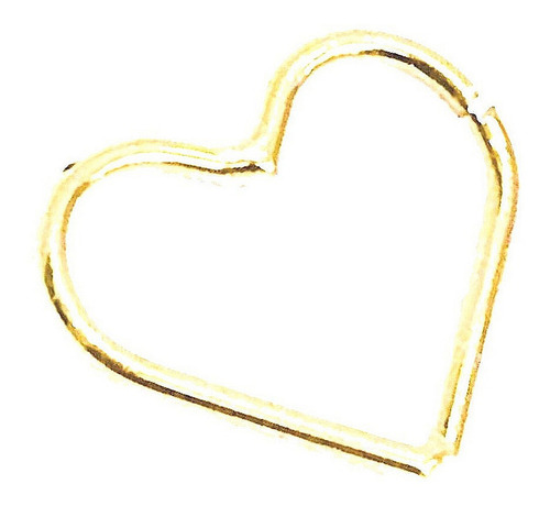 Piercing De Orelha Coração Em Ouro Amarelo 18k Full