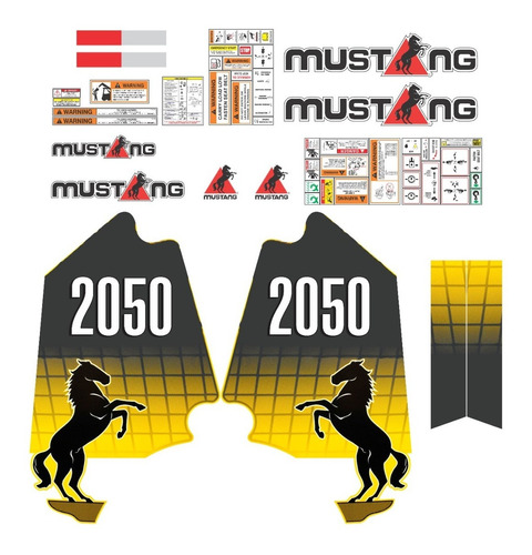 Kit De Calcomanías Para Minicargador Mustang 2050