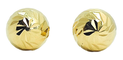 Topos Balín Diamantado 7mm Oro Italiano Ley 750 18k