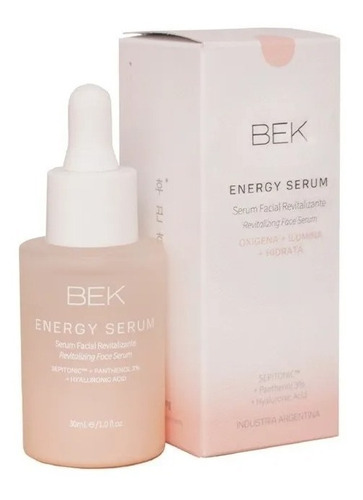 Bek Energy Serum Facial Revitalizante Oxigena Hidrata 30ml Momento de aplicación Día/Noche Tipo de piel Todo tipo de piel