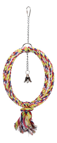 Periquito Ring Toy Bird Cotton Rope Fio De Aço Inoxidável