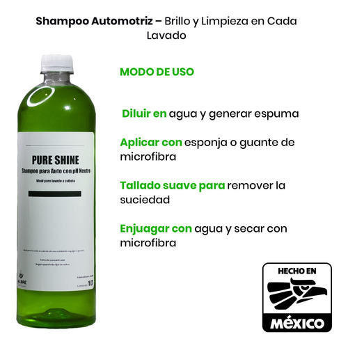 Shampoo Para Auto Ph Neutro 4l Espuma Y Brillo + Microfibras