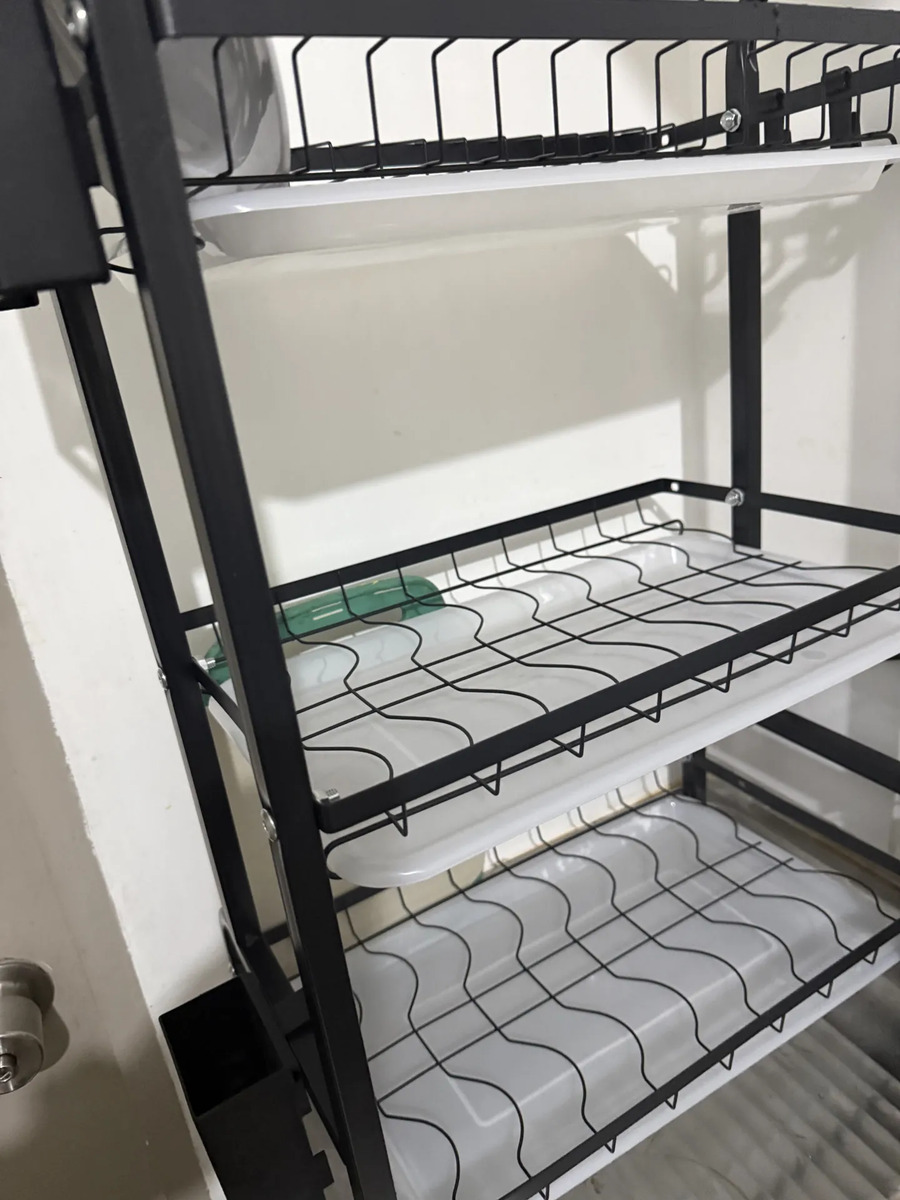 Foto real de Escurridor De Loza Platos De Acero Inoxidable De 3 Niveles