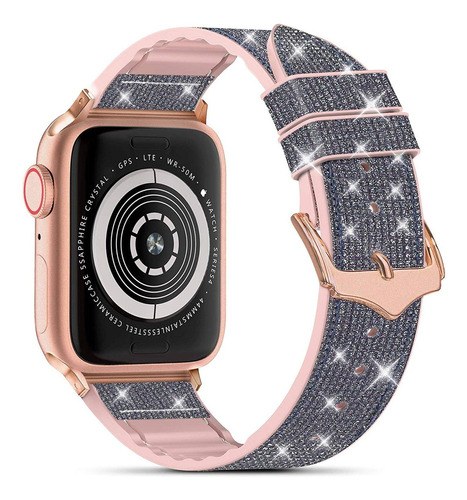 Malla Para Apple Watch 42/44mm Ctbb Glitter D Blue Rosegold