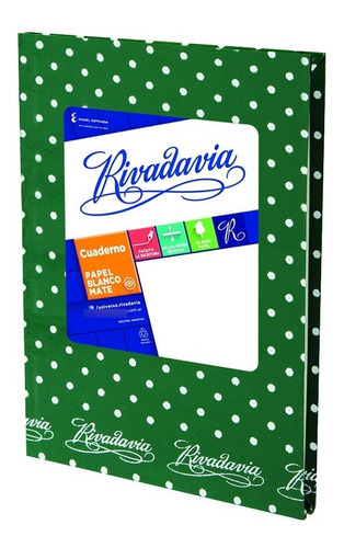 Cuaderno Rivadavia X 50 Hojas A Lunares (verde