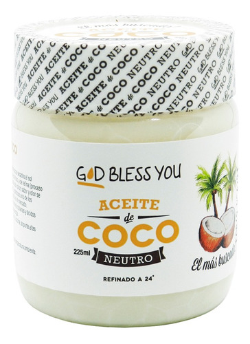 Aceite De Coco Neutro God Bless You X 225ml