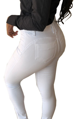 Imagem 5 de 5 de Calcas Jeans Femininas Cintura Alta C/lycra Levanta Bumbum