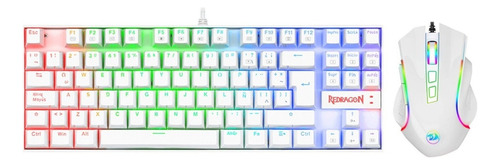 Kit Teclado Mouse Gamer Redragon Kumara Griffin Rgb Blanco F