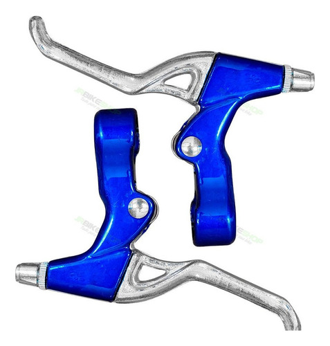 Manete Maçaneta De Freio Bike Aluminio V-brake Cores Cor Azul/prata L