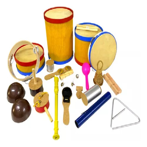 Bandinha Rítmica Com 20 Instrumentos Pandeiro Flauta Tambor