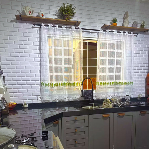 Kit 30 Placas 3d Pvc Revestimento Tijolinho Branco
