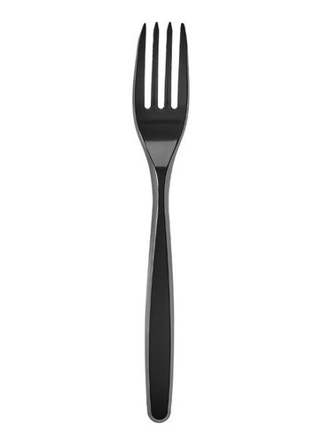 Tenedores Negros Desechables Plásticos Tami X 100 Unidades