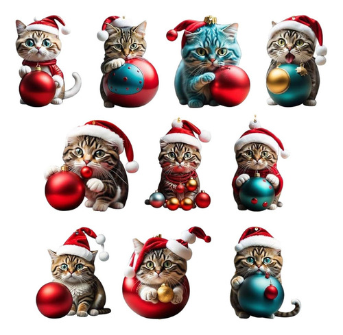 Nova Adornos Navideños Para Gatos, Adornos Colgantes Para