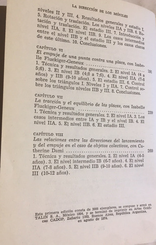 Libro La Dirección De Los Móviles Jean Piaget Edit. Troquel