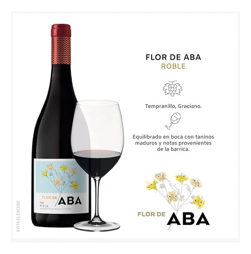 Pack De 2 Vino Tinto Flor De Aba Roble Tempranillo 750 Ml