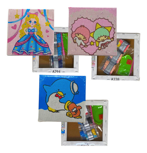 Kit Pintura Diamantes 5d Cuadro Diamond Painting Pack X 3 Un
