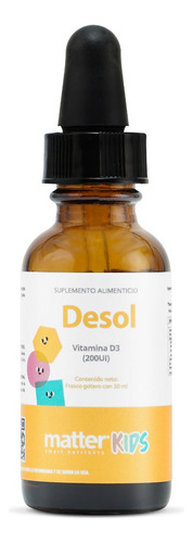 Matter Smart Nutrients Vitamina D3 En Gotas Para Niños, Desol Kids Sin Sabor