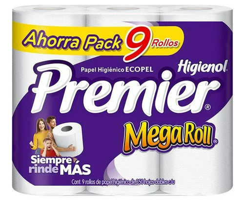 Primer Higienol P/higiénico Mega Roll 350hoja Dobles 9rollos