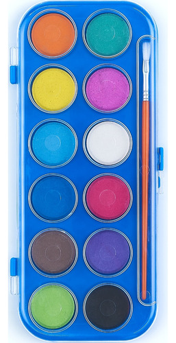 Tinta Aquarela 12 Cores Com Pincel Futuro