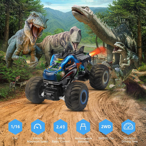 Rhybor Coche Control Remoto Dinosaurio, 2.4ghz Todo Terre...