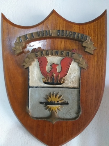 Cartel Crucero Ara General Belgrano Heráldica No Enlozado (Usado)