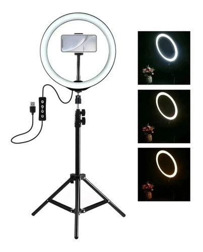 Aro Luz Led 30cm 12 + Trípode 2,10 Metros Zoom Tiktok Selfie