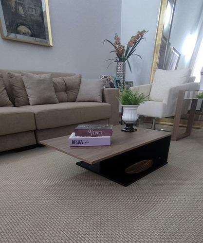 Mesa De Centro De Sala Grande Ômega Cor Freijó