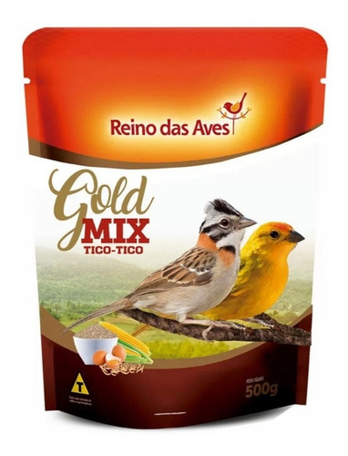 Ração Para Aves Gold Mix Tico Tico 500g Reino Das Aves