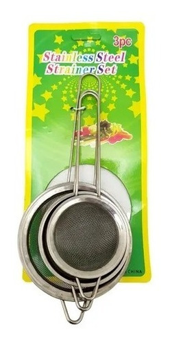 Colador Acero Inoxidable Set 3 / 8cm 10cm 12cm/ Cocina Hogar