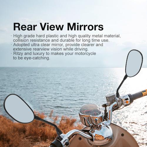 Espejo Retrovisor Universal Para Moto Y Moto, 10 Mm