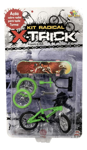 Bicicleta De Dedo C/ Acessórios X-trick Verde - Art Brink