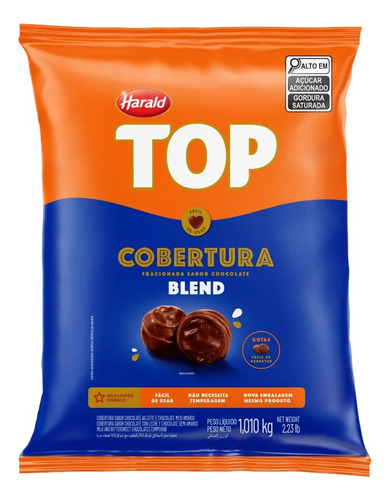 Chocolate Cobertura Blend Con Leche Harald Top Por 1 Kilo