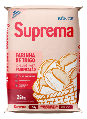 Farinha Suprema  de trigo 25 kg