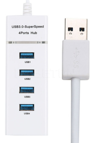 Imagen 2 de 6 de Hub 4 Puertos Usb 3.0 5gbps Mac - Pc - Win- Linux